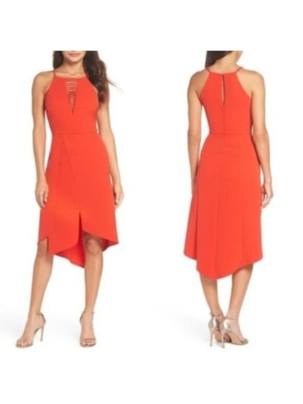 Harlyn Asymmetrical Hem Halter Dress NWT